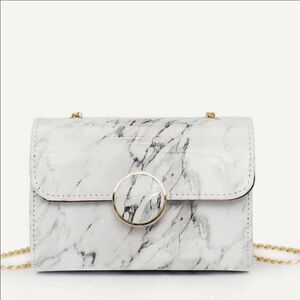⭐️ Marble Pattern Faux Leather Crossbody Bag